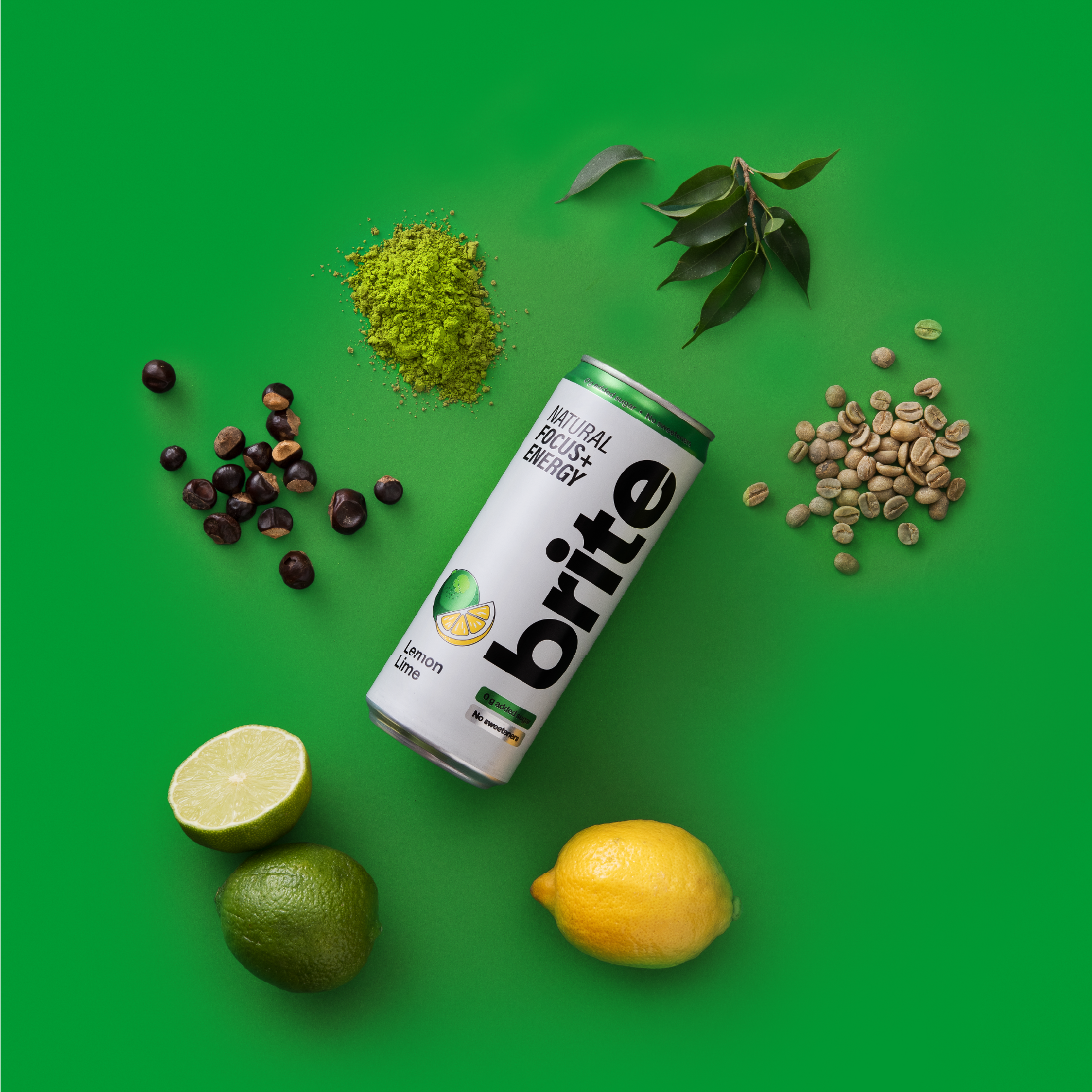 Brite Natural Focus + Energy | Lemon Lime | 24 cans x 330ml